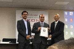 Receiving IKON ( International Knowledge and Opportunities Network) Dronacharya of the year award from Dr.M. Gopalakrishna on 9/6/ 2018.